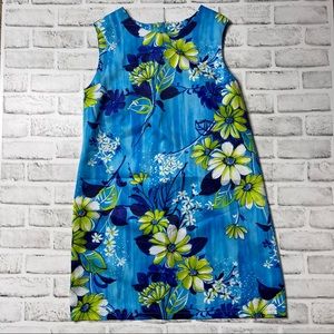 Roberta oaks medium blue floral sleeveless dress